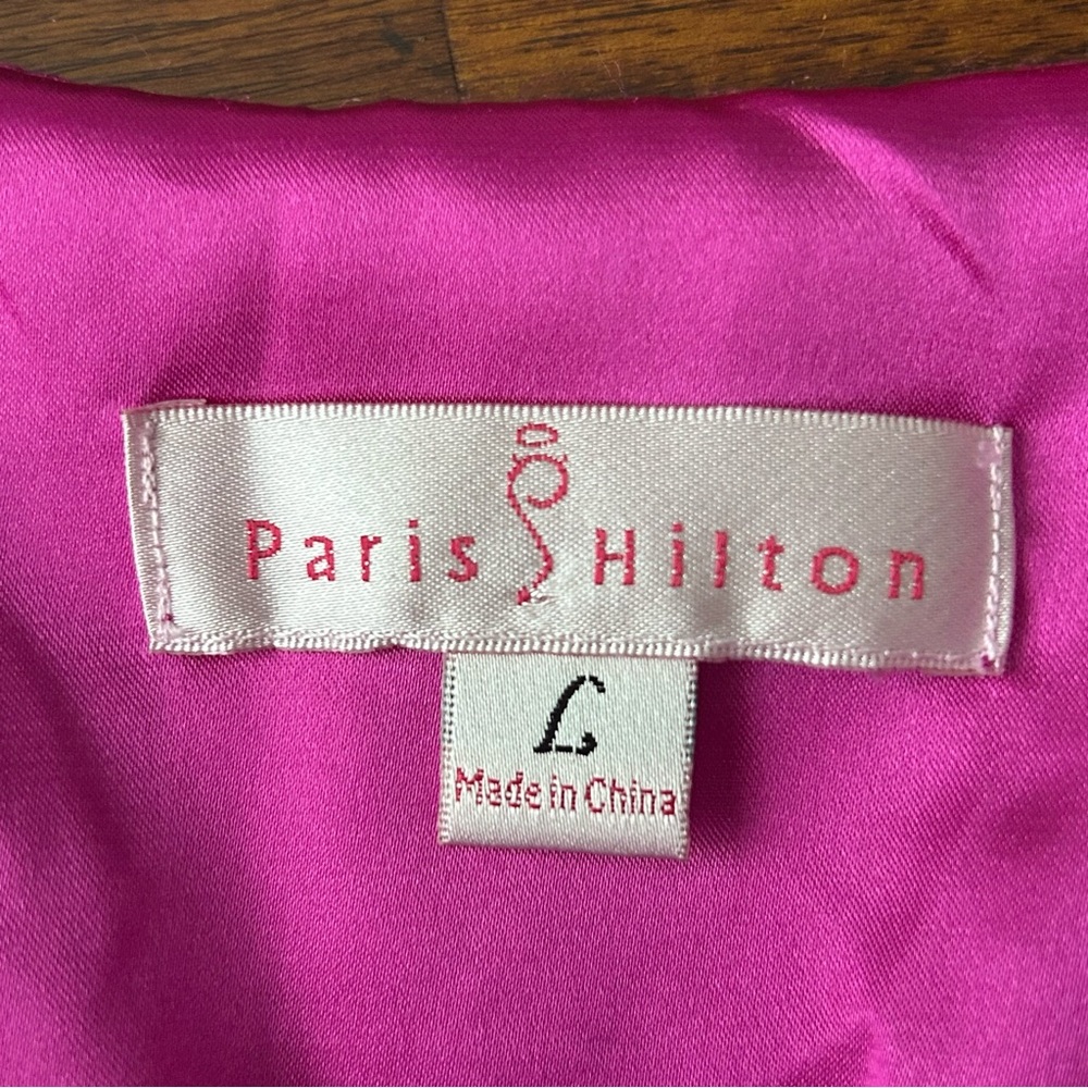 Paris Hilton Y2K Vintage hot pink satin slip dress L - Picture 4 of 7